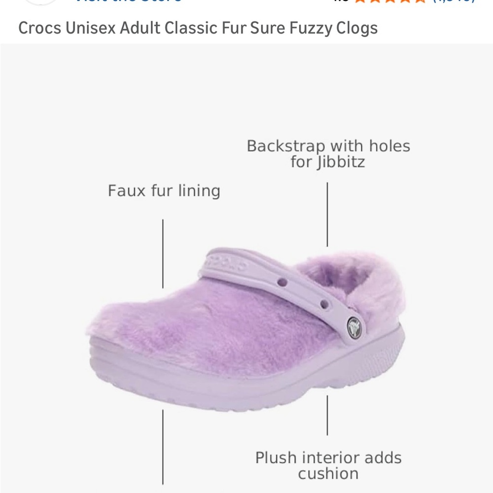 CROCS Classic Fur Sure Fuzzy Clogs in Purple - Picture 4 of 12